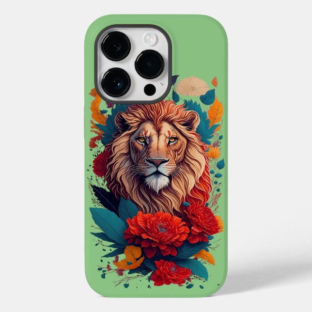 Coques Case-Mate iPhone Style été Lion, floral (Verso)
