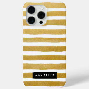 Coque iPhone 15 Pro Max Style Faux Gold Stripes