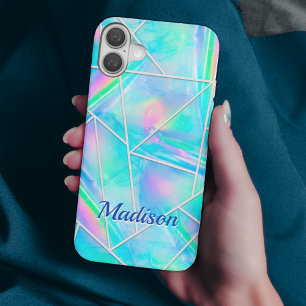 Coque Pour iPhone 16 Style holographique élégant géométrique