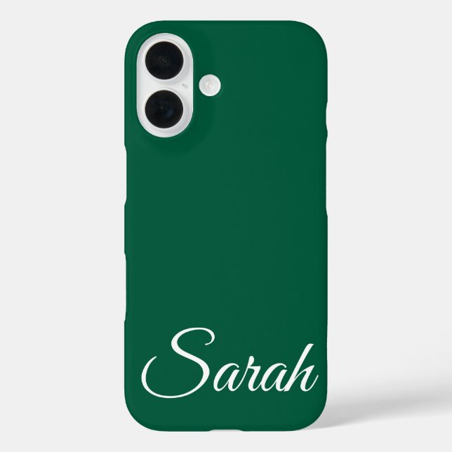 Coques Case-Mate iPhone Style moderne classique Customisé Nom Vert foncé (Verso)