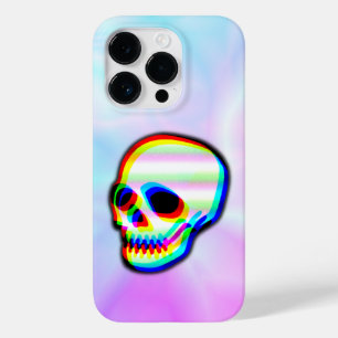 Coque Pour iPhone 14 Pro Style néon illustration crâne sur arrière - plan p