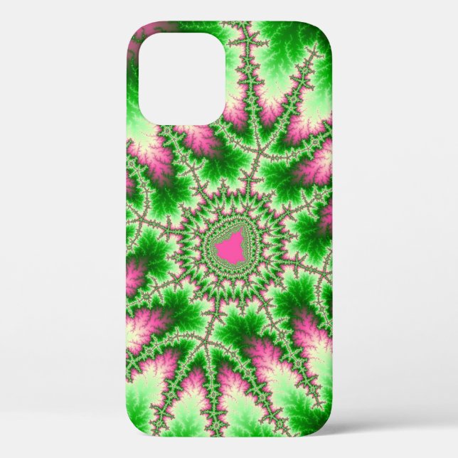 Coques Case-Mate iPhone Style rose et vert fractal (Verso)
