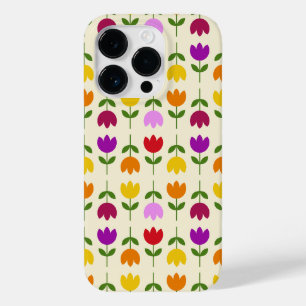 Coque Pour iPhone 14 Pro Style scandinave coloré sur Crm Flower Motif