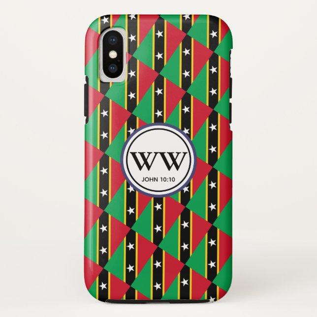 Coques Case-Mate iPhone Stylé ST KITTS & NEVIS Monogramme Vie Abondante (Dos)