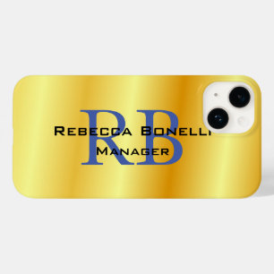 Coque Pour iPhone 14 Style tendance Monogramme minimaliste couleur or c