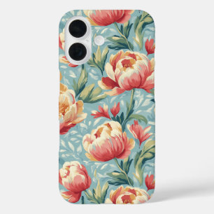 Coque Pour iPhone 16 Style victorien élégant pivoines florales