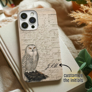 Case-Mate iPhone Case Style vintage Chouette neigeuse Script de papier M