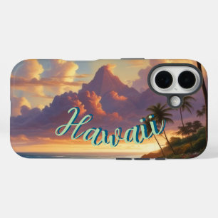 Coque Pour iPhone 16 Style vintage Hawaiian Travel Honolulu Mid-Pacific