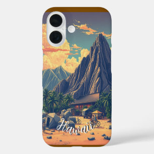 Coque Pour iPhone 16 Style vintage Hawaiian Travel Honolulu Mid-Pacific
