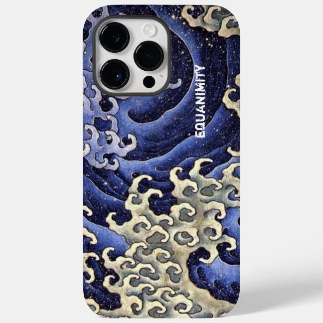 Coques Case-Mate iPhone Stylisé Ocean Wave Navy bleu et ivoire (Verso)