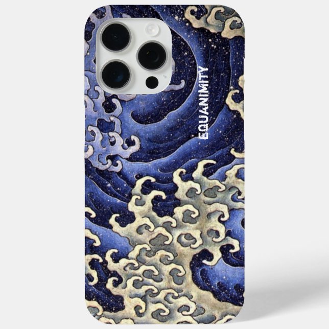 Coques Case-Mate iPhone Stylisé Ocean Wave Navy bleu et ivoire (Verso)
