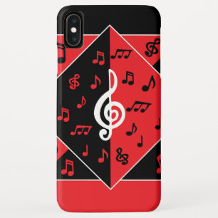 Case-Mate iPhone Case Stylish Art déco Music Notes Red White