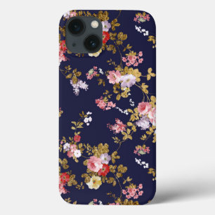Case-Mate iPhone Case Stylish bleu marine or rose boho floral