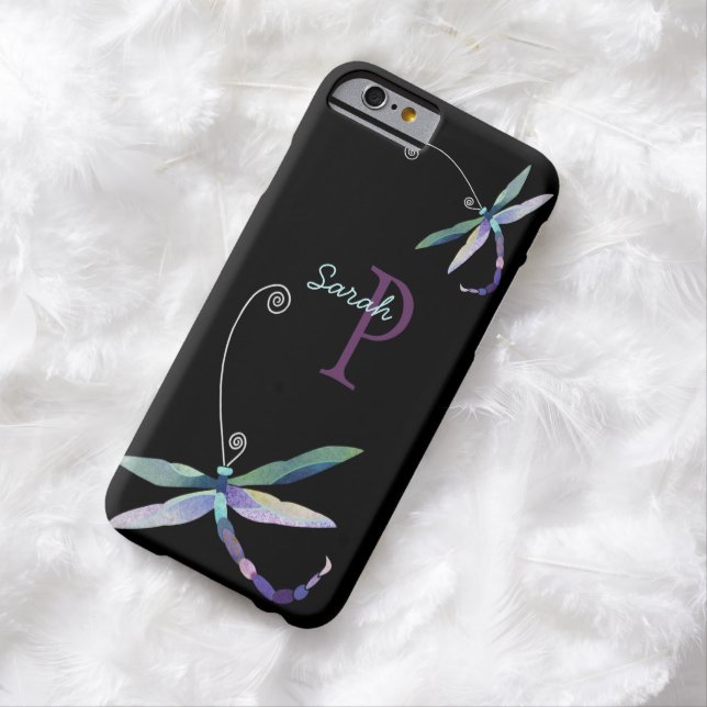 Coques Case-Mate iPhone Stylish Dragonfly Black Monogramme (In Situ)