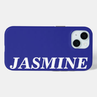 COQUE POUR iPhone 15 STYLISH MODERN CUSTOM NAME SOLID BLUE COLOUR