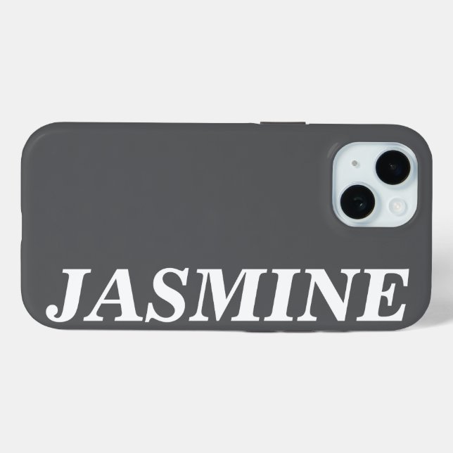 COQUES Case-Mate iPhone STYLISH MODERN CUSTOM NAME SOLID DARK GREY COLOUR (Verso (horizontal))