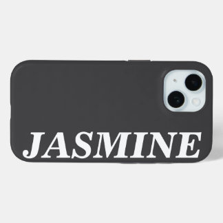 COQUE POUR iPhone 15 STYLISH MODERN CUSTOM NAME SOLID DARK GREY COLOUR