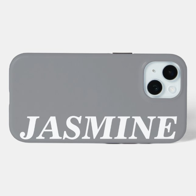 COQUES Case-Mate iPhone STYLISH MODERN CUSTOM NAME SOLID DARK GREY COLOUR (Verso (horizontal))
