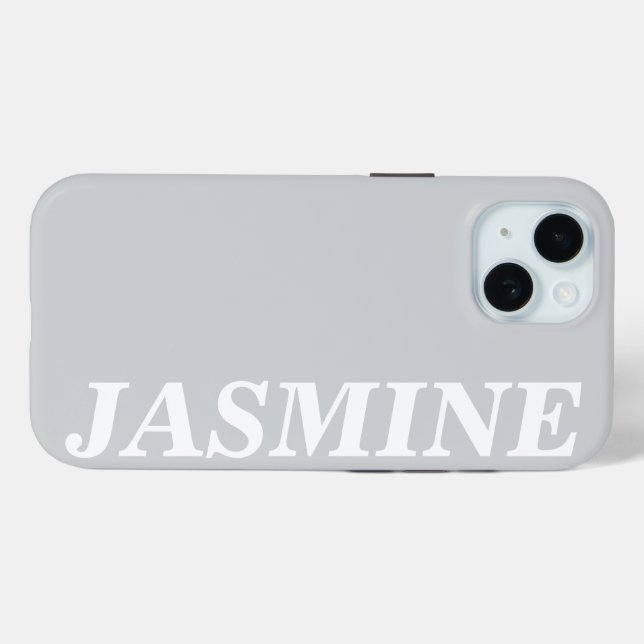 COQUES Case-Mate iPhone STYLISH MODERN CUSTOM NAME SOLID LIGHT GREY COLOUR (Verso (horizontal))