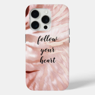 Coque iPhone 15 Pro Stylish Rose rose rose rose or Zebra Glam Glitz