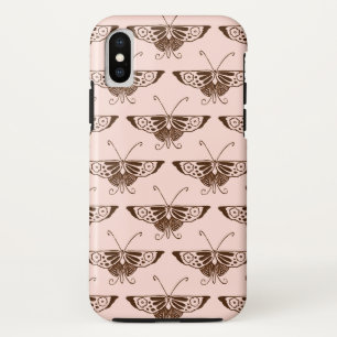 Case-Mate iPhone Case Stylized art Deco butterfly - chocolate and peach