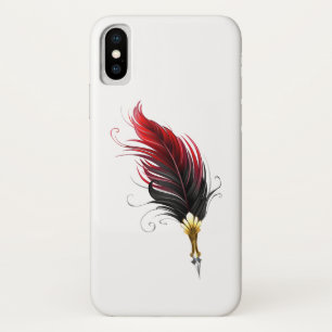 Case-Mate iPhone Case Stylo rouge en plumes avec nib or