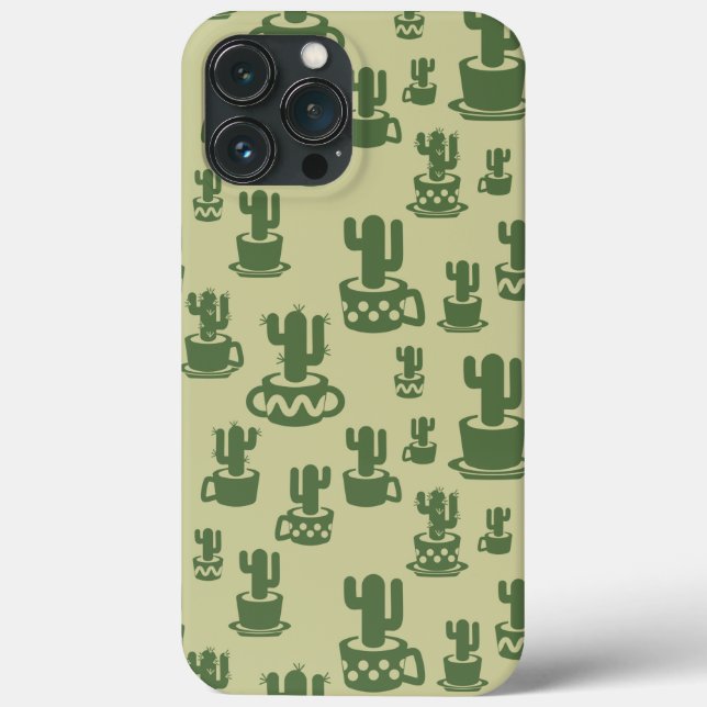 Coques Case-Mate iPhone Succulent cactus silhouette in cups and pots  (Verso)
