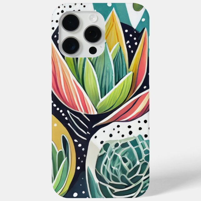 Coques Case-Mate iPhone Succulents en vert et rose (Verso)