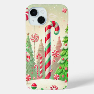 Coque Pour iPhone 15 Sucre de canne Hiver Forêt de menthe Perpétueuse N
