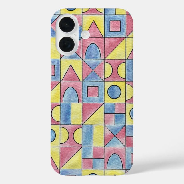 Coques Case-Mate iPhone Sudoku One-Modern Bauhaus aquarelle géométrique Ar (Verso)
