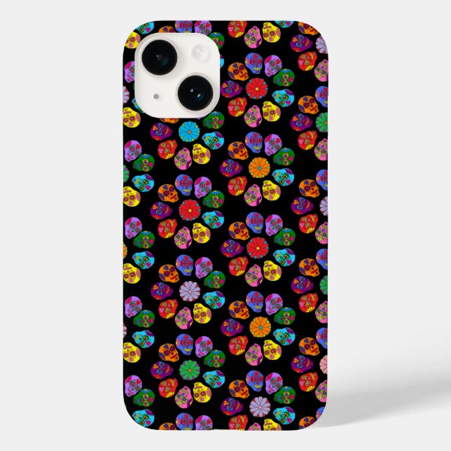 Coques Case-Mate iPhone Sugar Skull Flower (Verso)