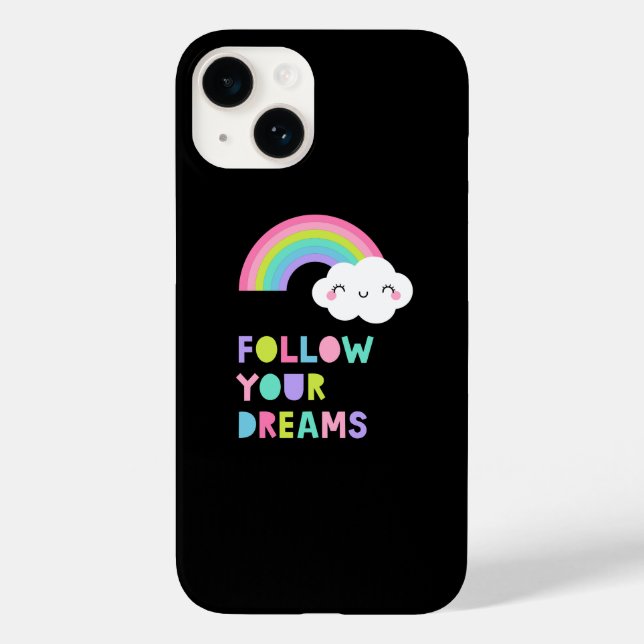 Coques Case-Mate iPhone Suivez vos rêves Cute Rainbow Cloud (Verso)