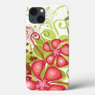 Coques Pour iPhone Summer Pink Tropical Hibiscus Abstract Grunge Case