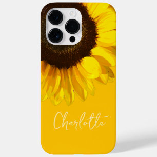 Coque Pour Pour iPhone 14 Pro Max Summertime Yellow Sunflower Nom personnalisable