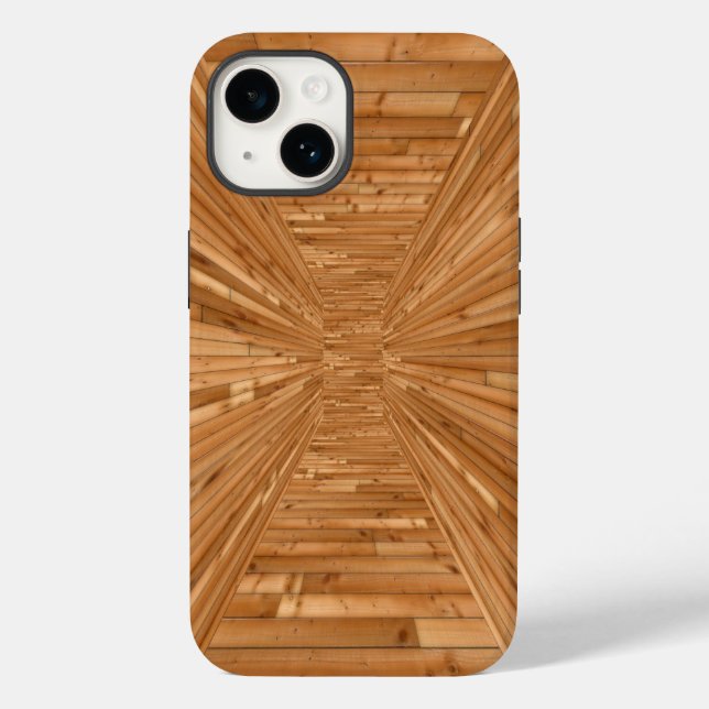 Coques Case-Mate iPhone Sun Deck - Illusion de boîte en bois (Verso)