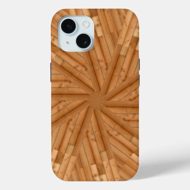 Coques Case-Mate iPhone Sun Deck - Starburst en bois clair (Verso)