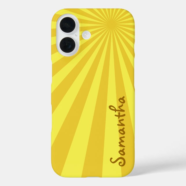 Coques Case-Mate iPhone Sunburst Jaune "Ajouter votre nom" (Verso)