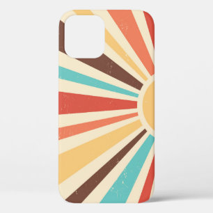 Case-Mate iPhone Case Sunburst rétro : bannière vintage colorée.