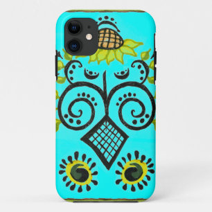 Case-Mate iPhone Case Sunflower Folk Art Motif avec points