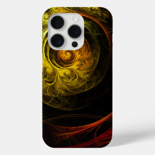 Coque iPhone 15 Pro Sunrise Floral Red Abstrait Art
