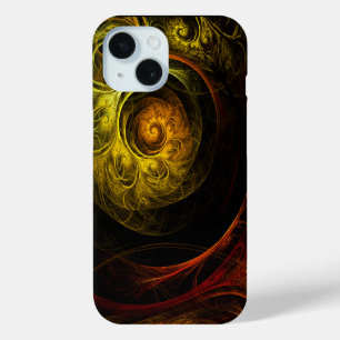 Coque Pour iPhone 15 Sunrise Floral Red Abstrait Art