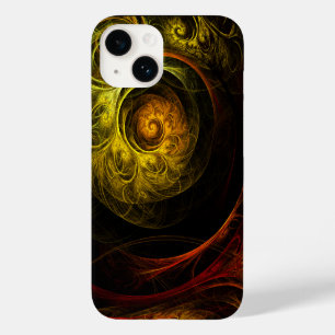 Coque Pour iPhone 14 Sunrise Floral Red Abstrait Art