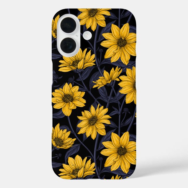 Coques Case-Mate iPhone Sunroot, tournesol sauvage en jaune et bleu (Verso)