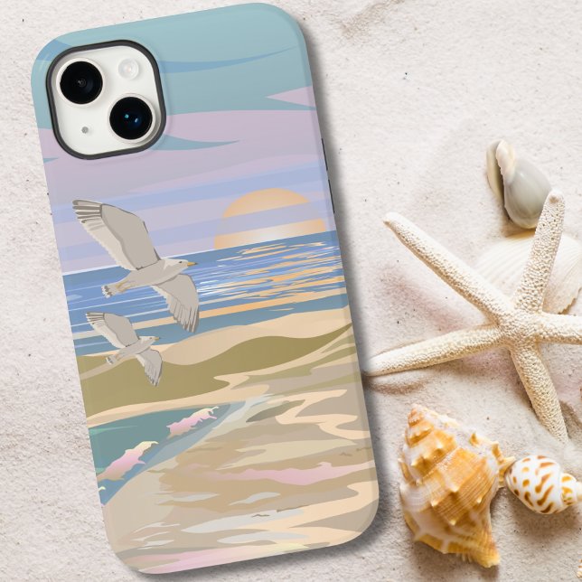 Coques Case-Mate iPhone Sunset Beach été (Pastel Summer Sunset Beach Case-Mate iPhone 14 Plus Case)