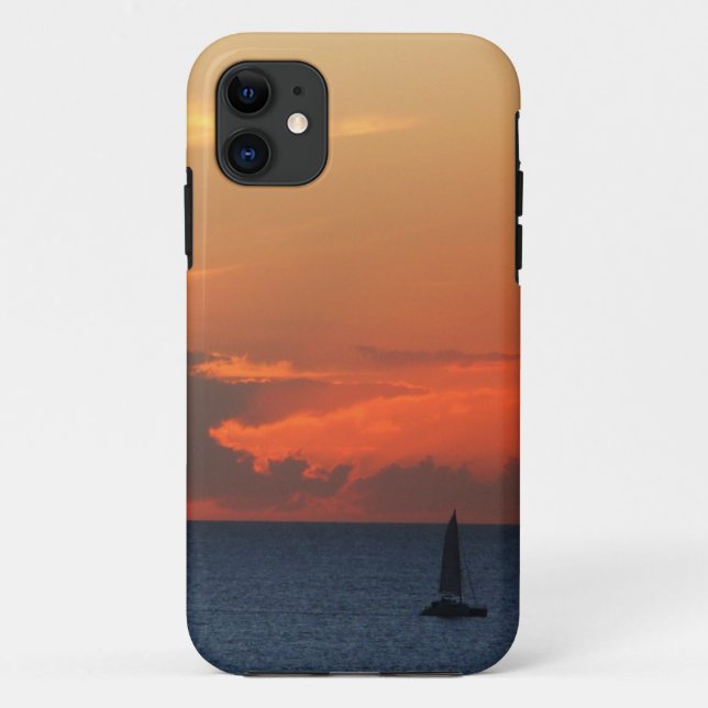 Coques Case-Mate iPhone Sunset Clouds and Sailboat Seascape (Dos)