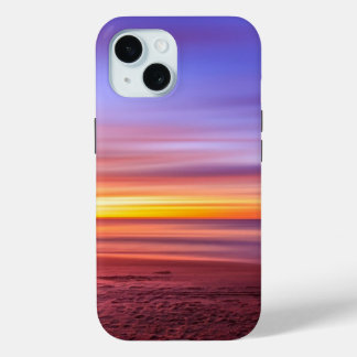 Coque Pour iPhone 15 Sunset Sky sur plage et mer