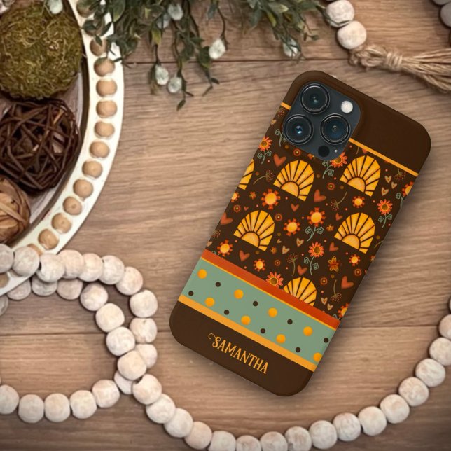 Coques Case-Mate iPhone Sunshine tendance Brown Nom moderne Inspirivity (Créateur téléchargé)