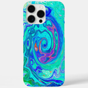 Coques iPhone 16 Pro Max Super Abstrait Ocean Blue et Green Liquid Swirl