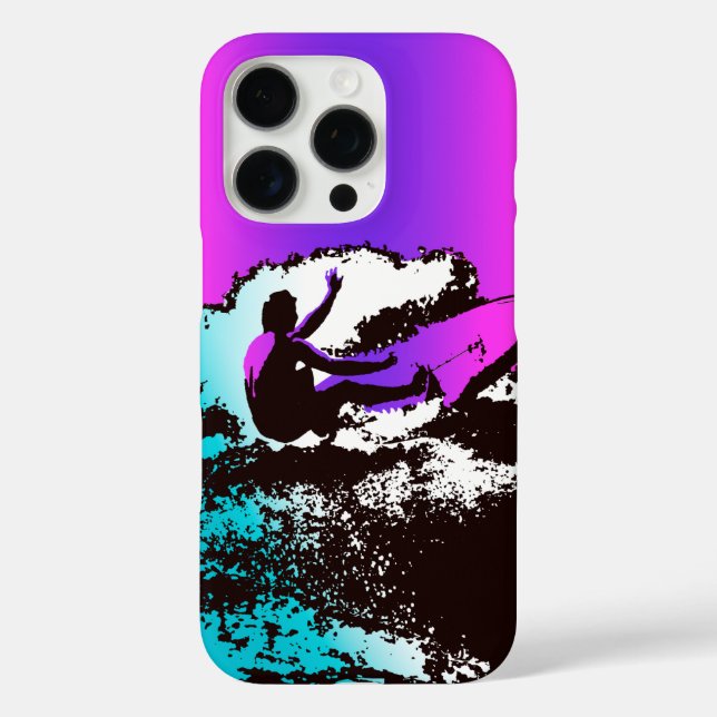 Coques Case-Mate iPhone Super Hawaiian Surfer 1960s Retro Graphic Violet (Verso)