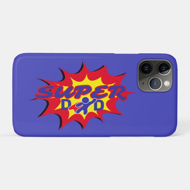 Coques Case-Mate iPhone Super Hero Papa Fête des pères de livre comique (Dos (Horizontal))